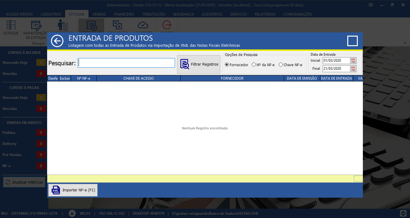 Importação de NF-e